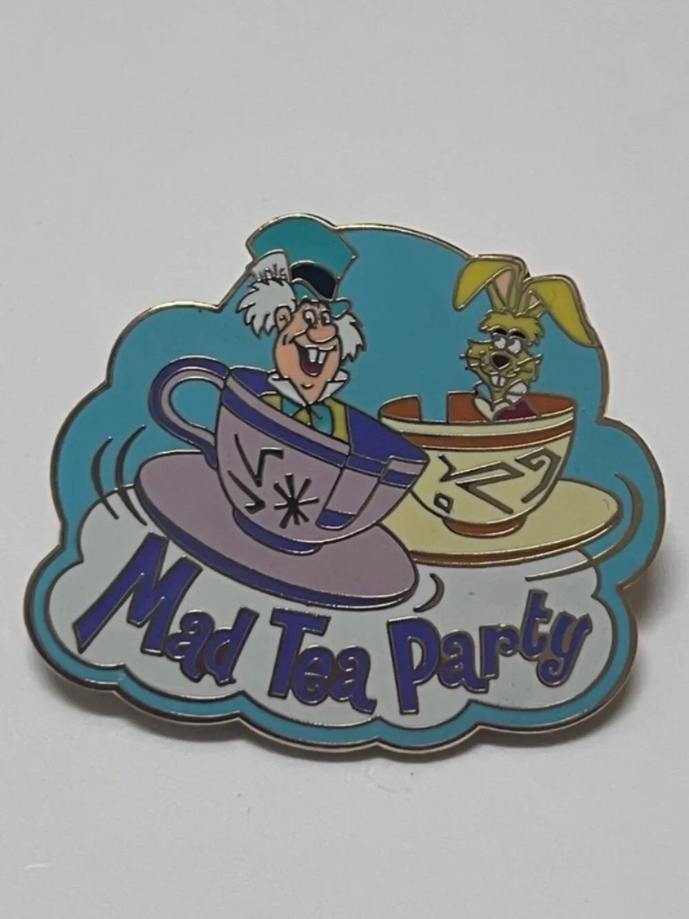 mad tea party pin - mad hatter & march hare on the tea cups